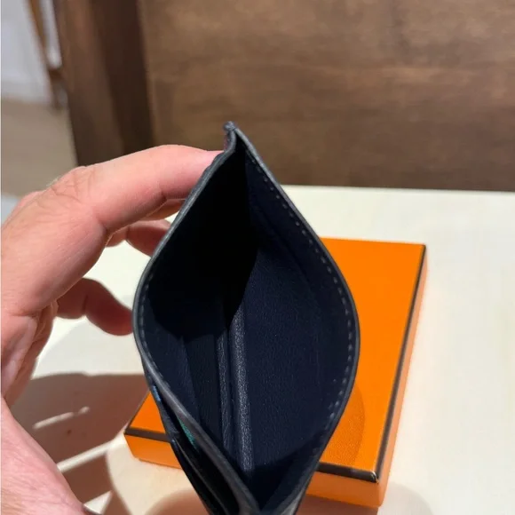 Hermes Citizen Twill Card Holder Blue evercolor calfskin gently used - Picture 6 of 6